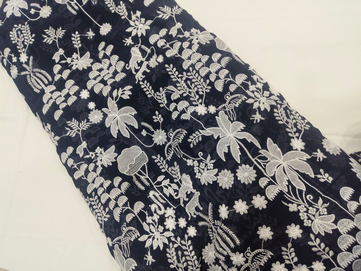 Close-Up of Resham Embroidery on Men’s Georgette Kurta – Elegant Festive Wear