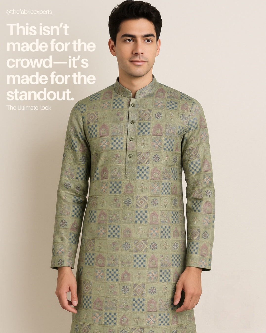 Malai Silk Kurta Pajama with Resham Work in Cream for Men – The Fabric Experts