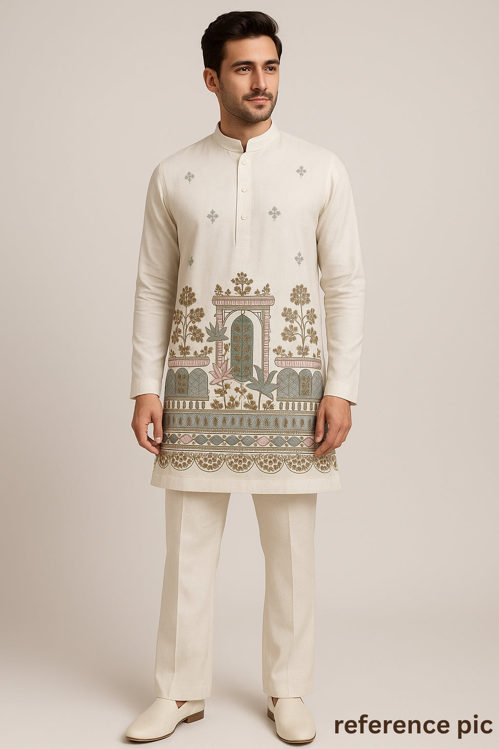 Men’s Ethnic Wear Set with Subtle Embroidery – Perfect for Functions, Ceremonies, and Occasions