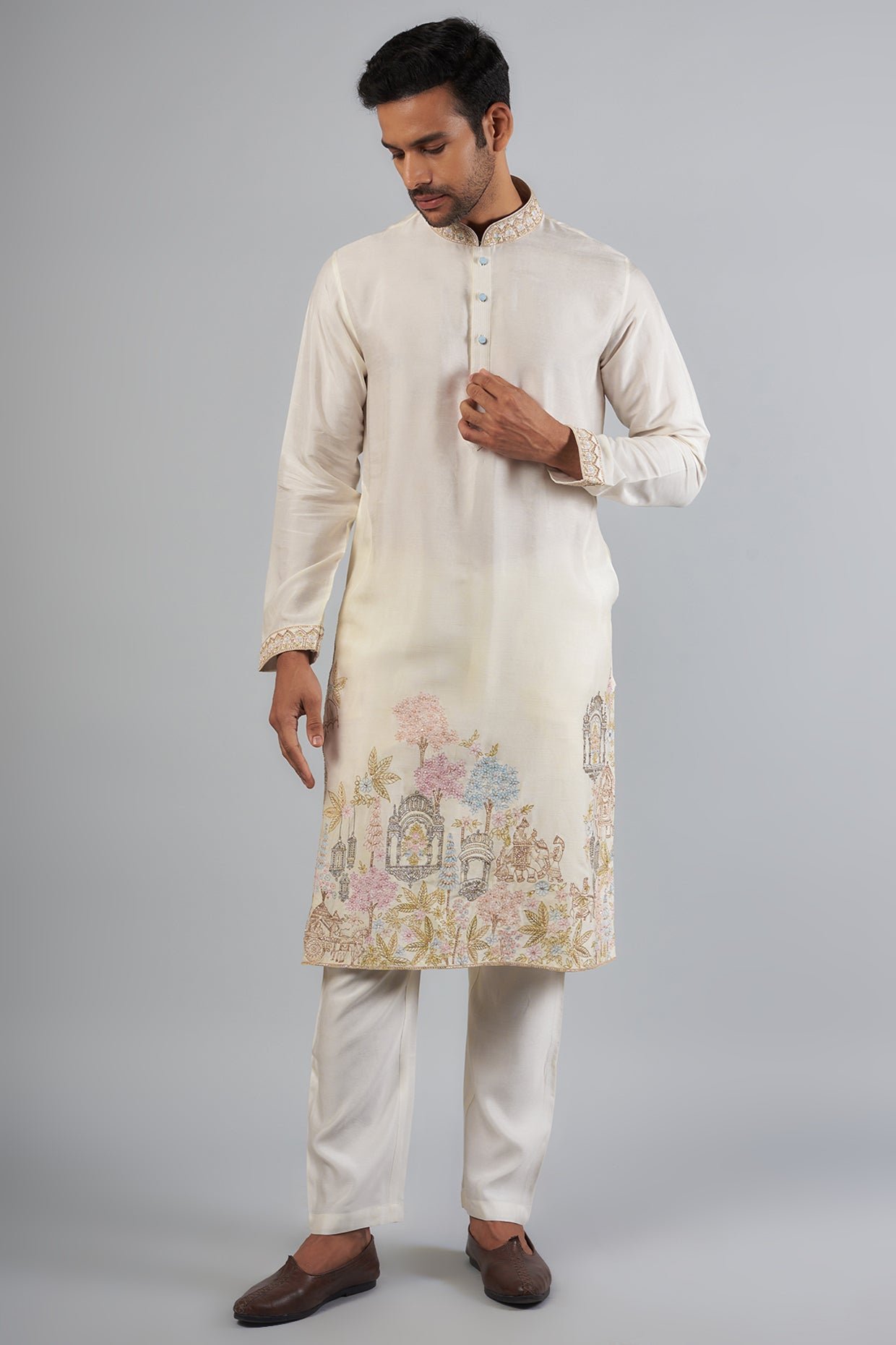 Soft and Elegant Malai Silk Material for Men’s Ethnic and Indo-Western Kurta