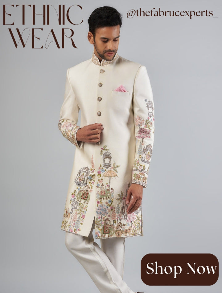 Premium Malai Silk Fabric for Men’s Kurta – Ideal for Tailor-Made Ethnic Wear